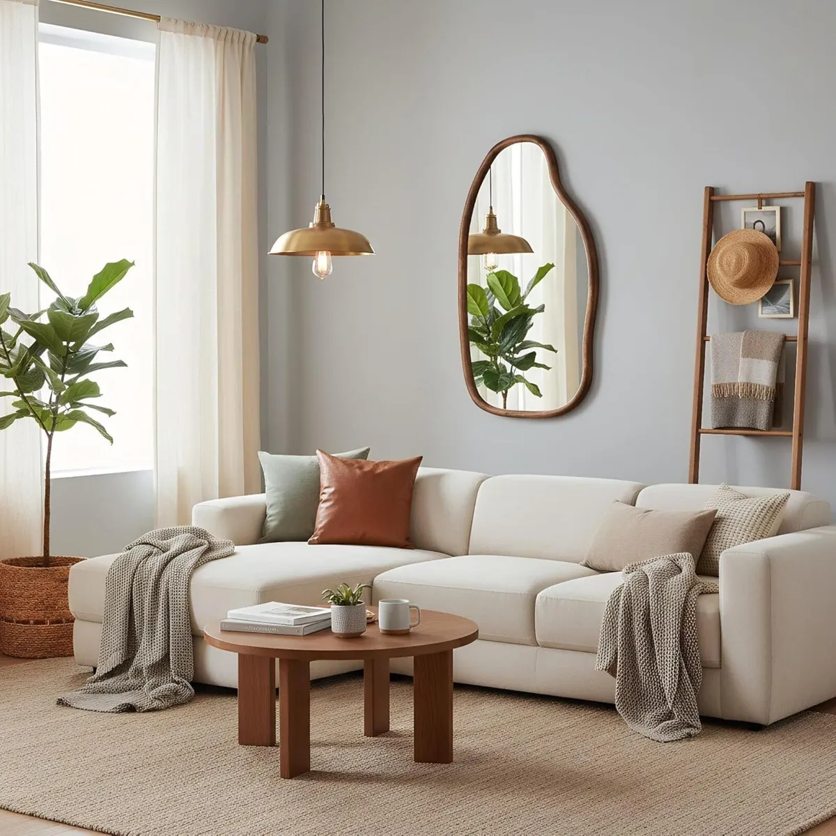 Asymmetrical Mirrors 90x49cm Irregular Wall - Image 4