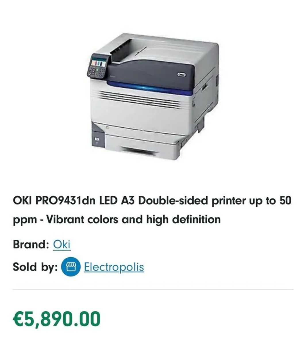 Printer Oki Pro 9431 - Image 1