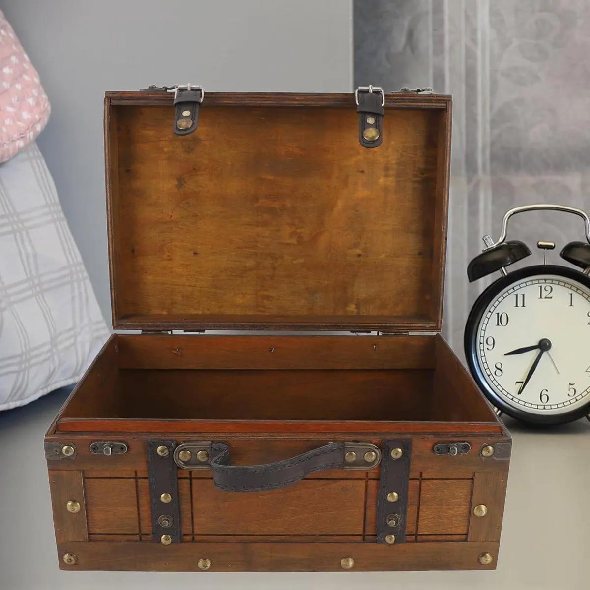 Antique Decorative Wooden Storage Chest Vintage - Image 2