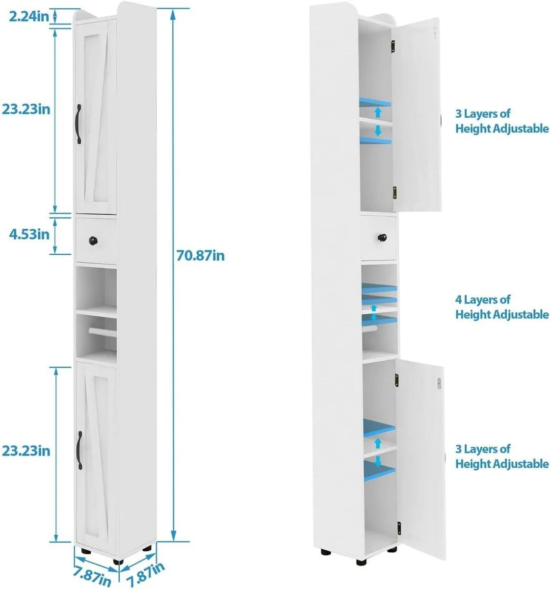 180cm Tall bathroom cabinet Slim storage unit - Image 2