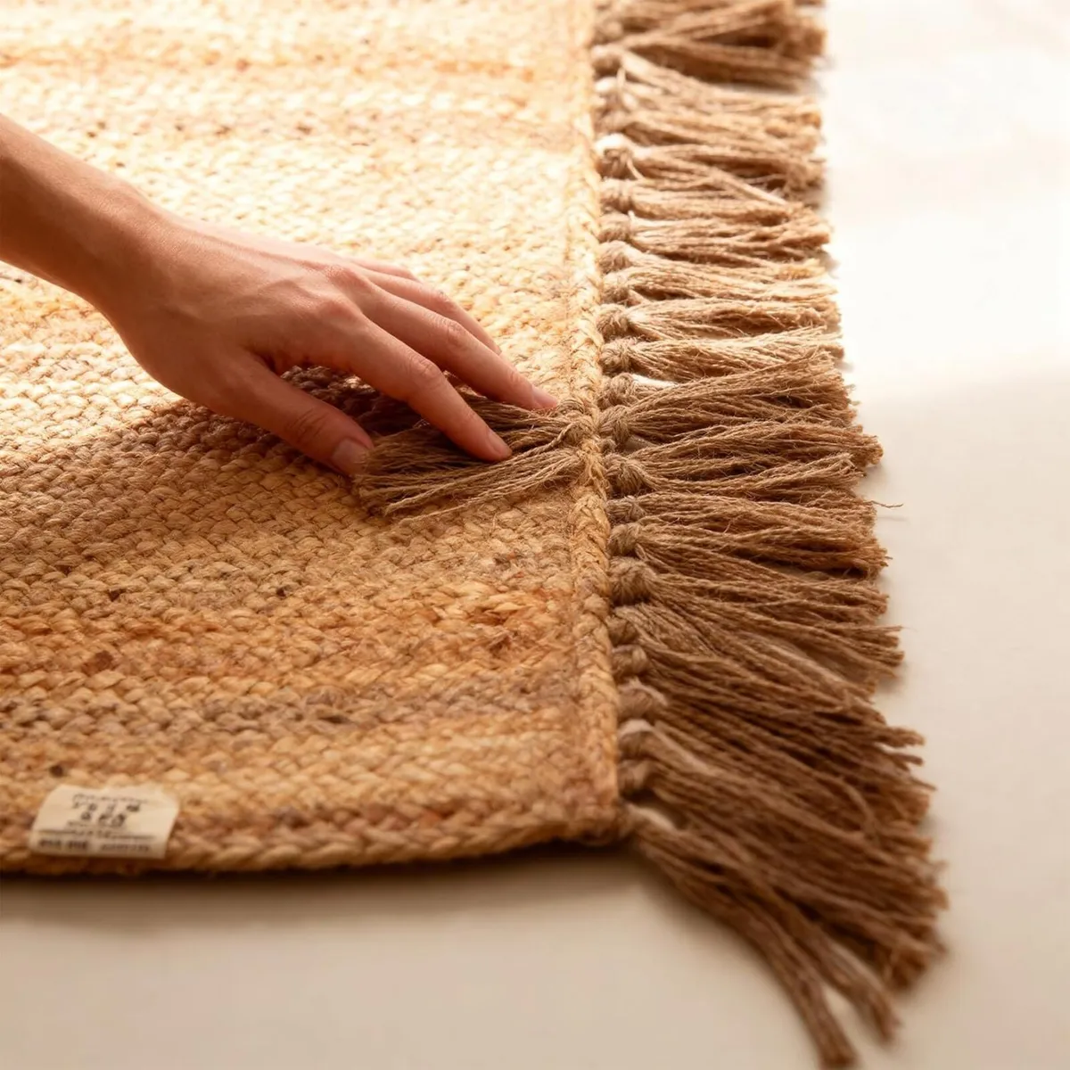 Jute Area Rug 100% Natural Fiber Hand Woven - Image 2