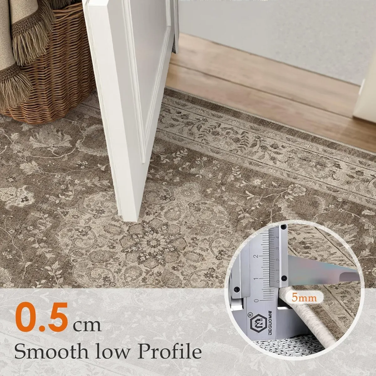 Brown Machine Washable Rugs Living Room 120x170cm - Image 3