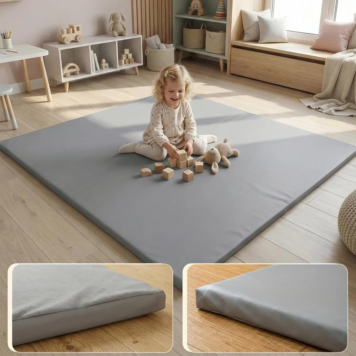 Dual-Sided Play Mat 150x150cm 3cm Thick Detachable - Image 1