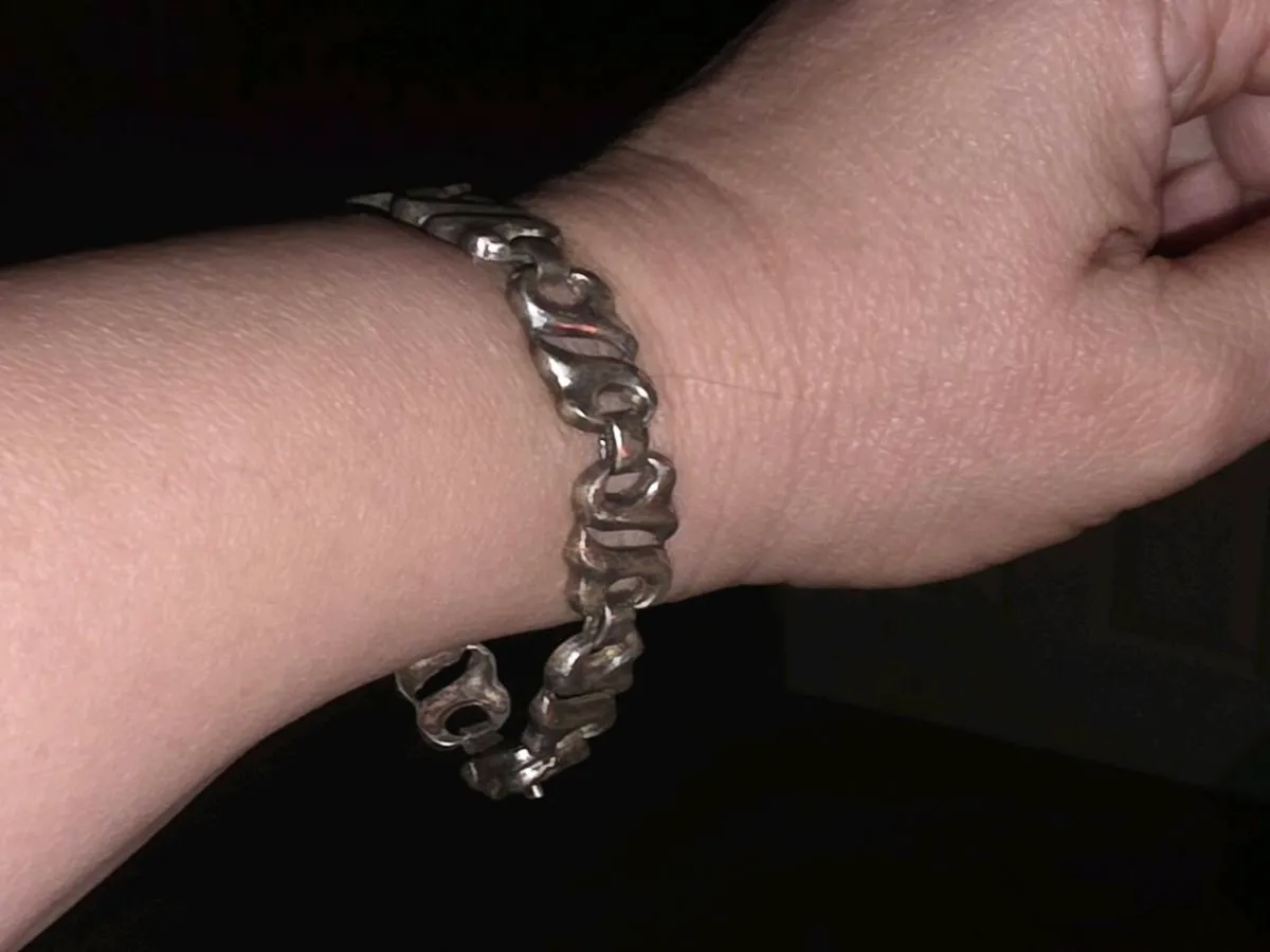 MILLION DOLLAR, 925 Silver CHUNKY Wide Bracelet ! - Image 2