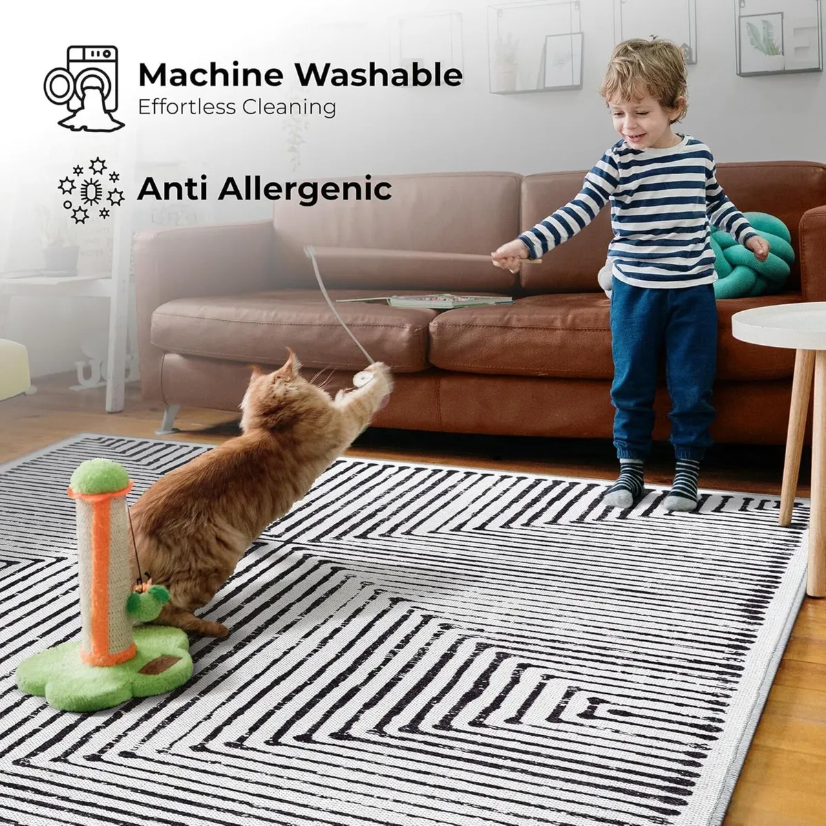 Machine Washable Rug 122x170cm 75% Recycled - Image 2