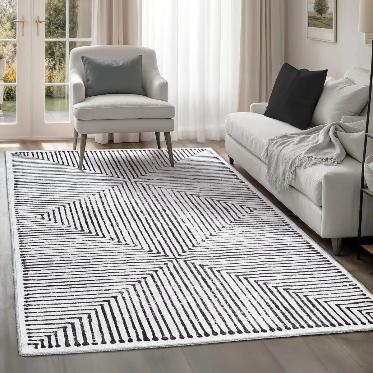 Machine Washable Rug 122x170cm 75% Recycled - Image 1