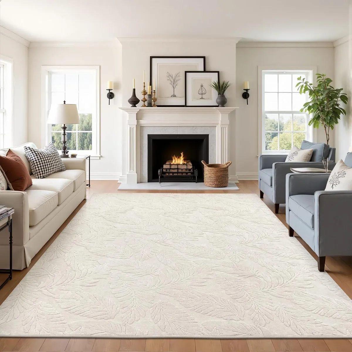 Rugs for Living Room Large 200x300 cm Beige - Image 1