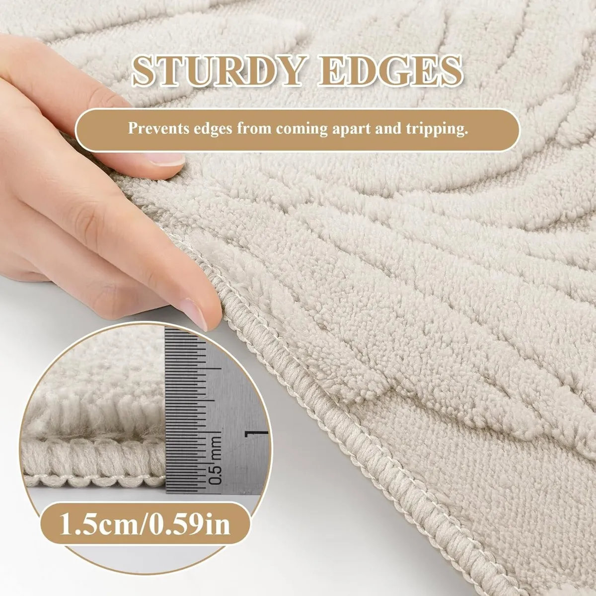 Rugs for Living Room Large 200x300 cm Beige - Image 3