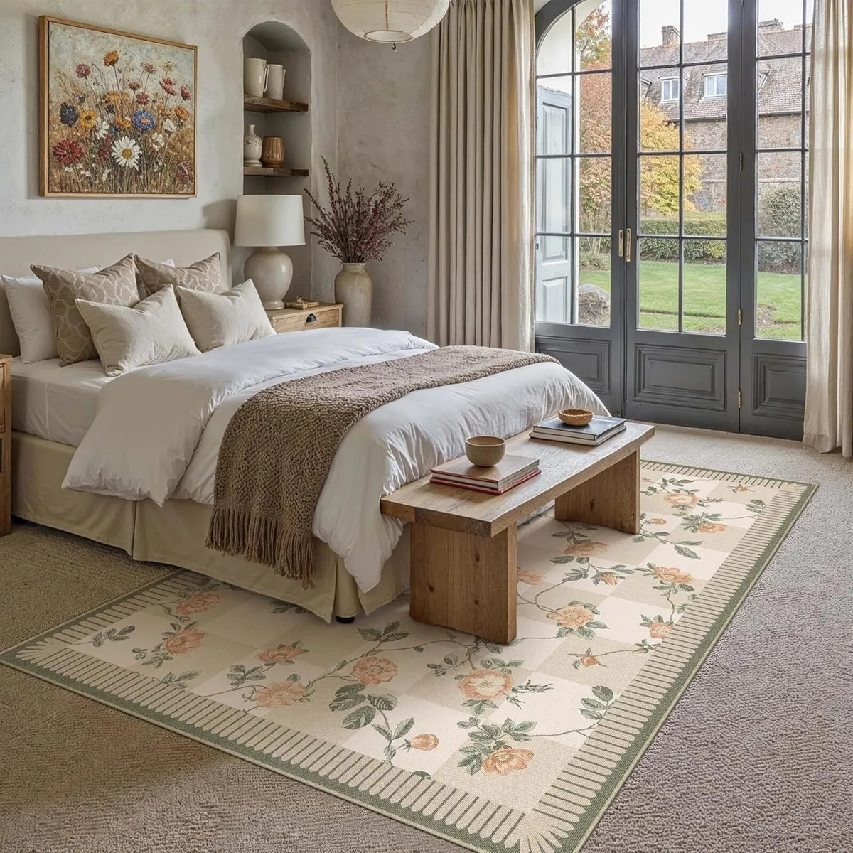 Rugs Living Room 160x230cm Washable Flower Area - Image 4