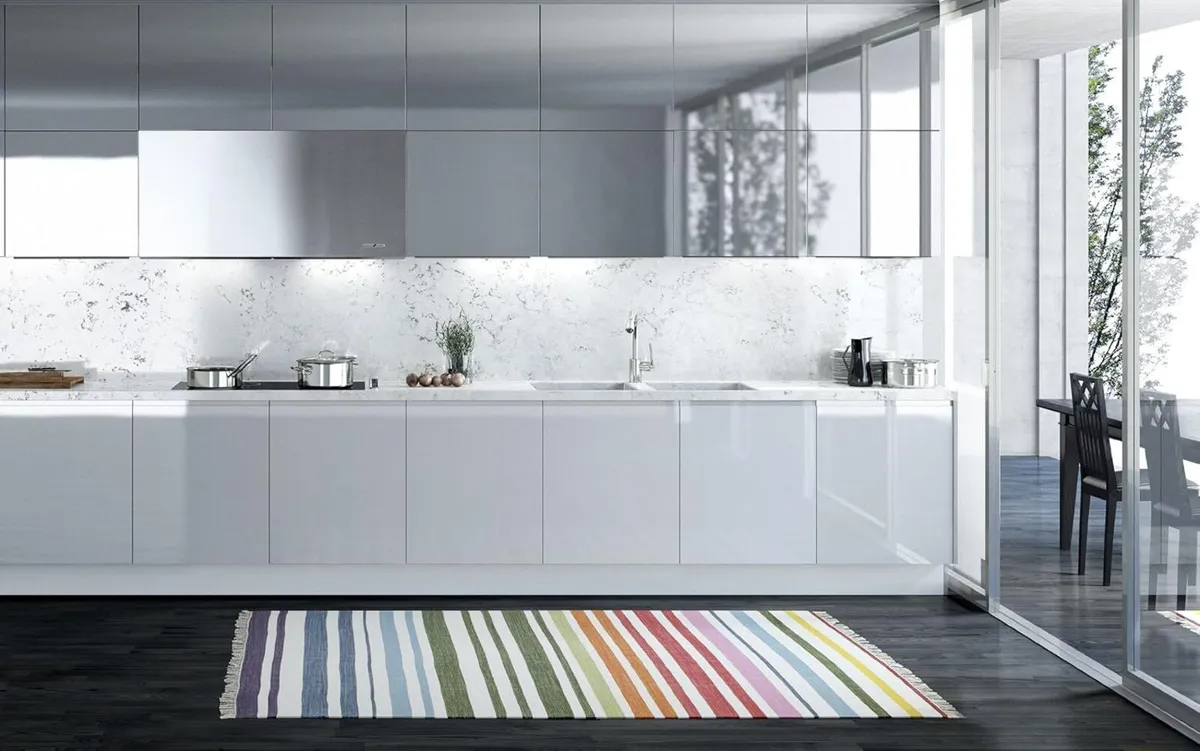 Rainbow Stripe Rug Kilim Modern 2′7″ x 9′10″ ft - Image 2