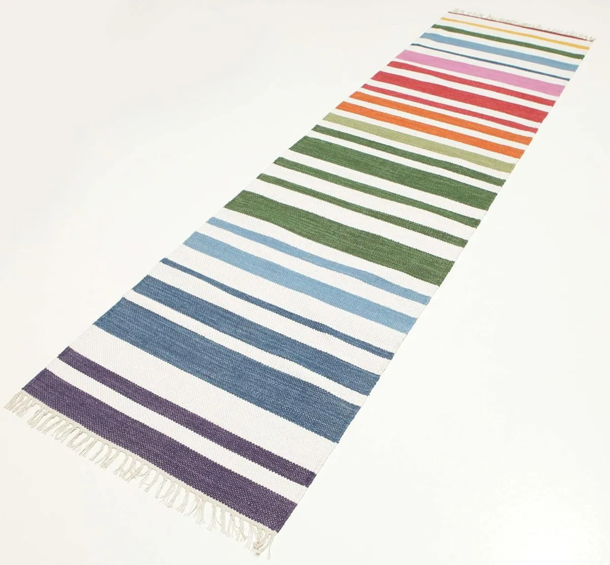 Rainbow Stripe Rug Kilim Modern 2′7″ x 9′10″ ft - Image 4