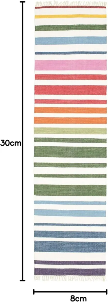 Rainbow Stripe Rug Kilim Modern 2′7″ x 9′10″ ft - Image 3