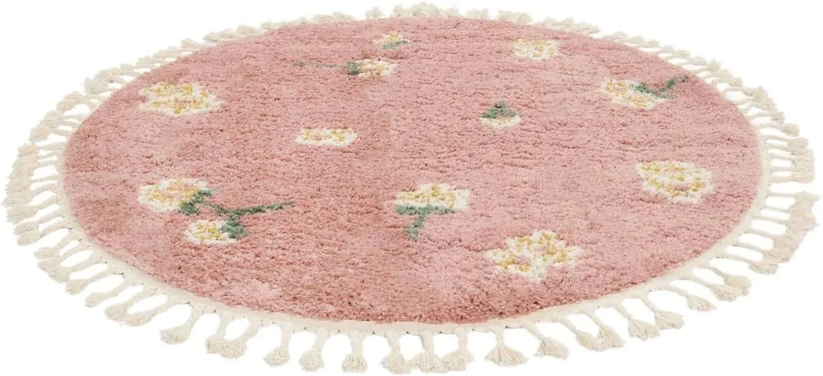 Linnea Kids Rug Shaggy/Handloom Ø 4′11″ ft (Ø 150 - Image 2