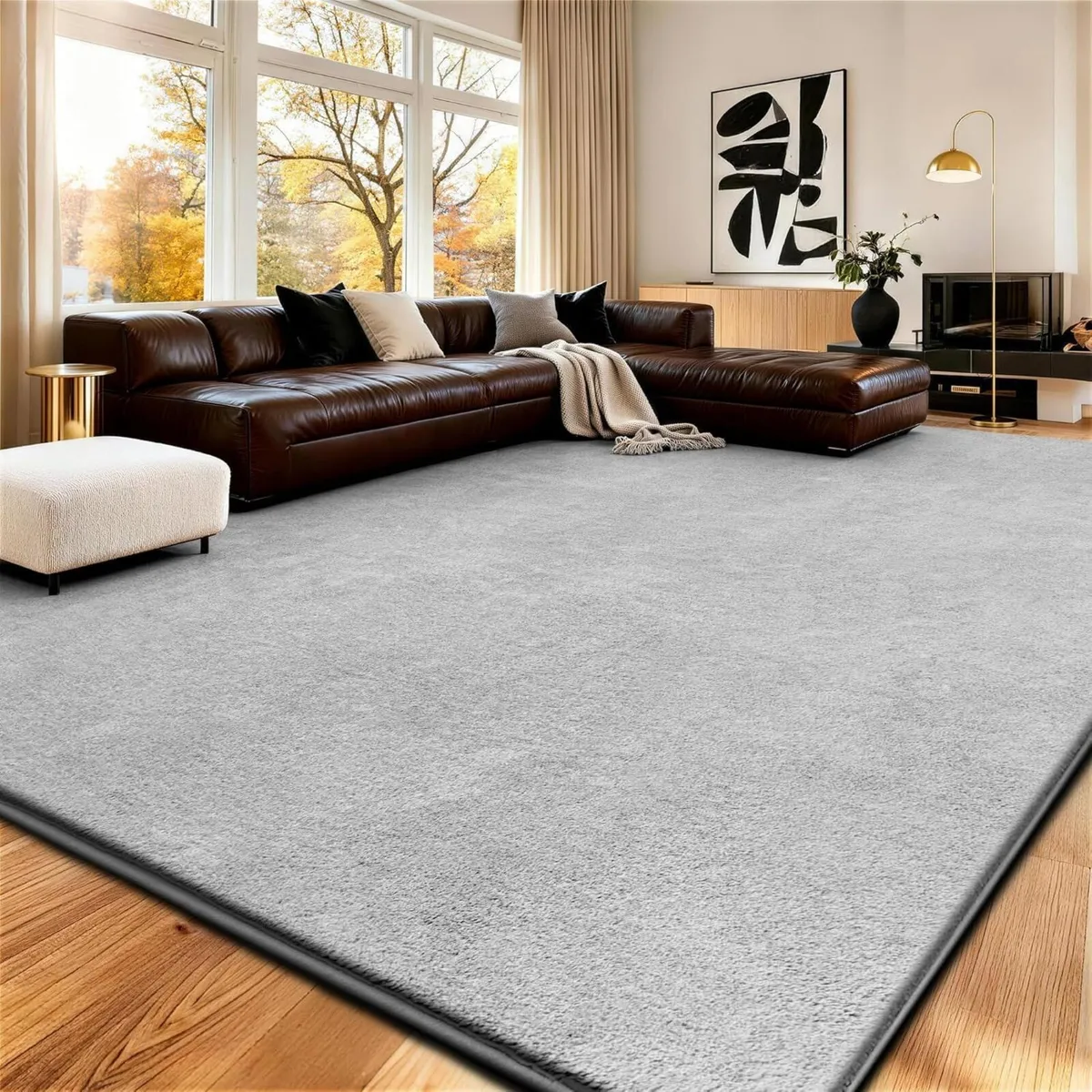 Rugs Living Room Large Grey Rug 200x300cm Area - Image 1