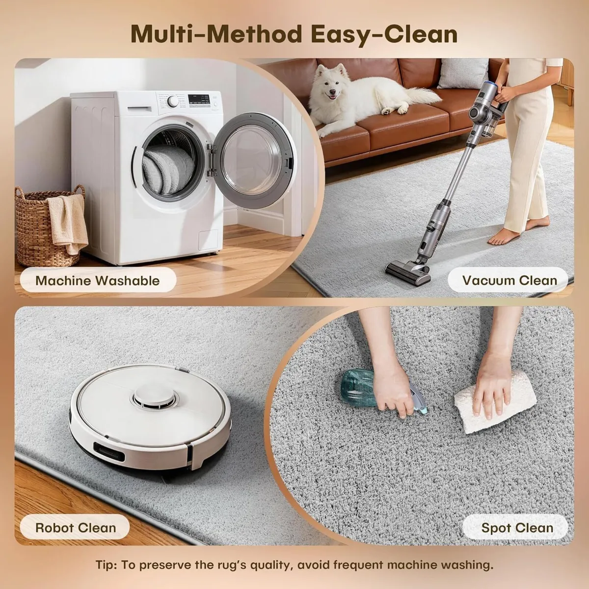 Rugs Living Room Large Grey Rug 200x300cm Area - Image 4