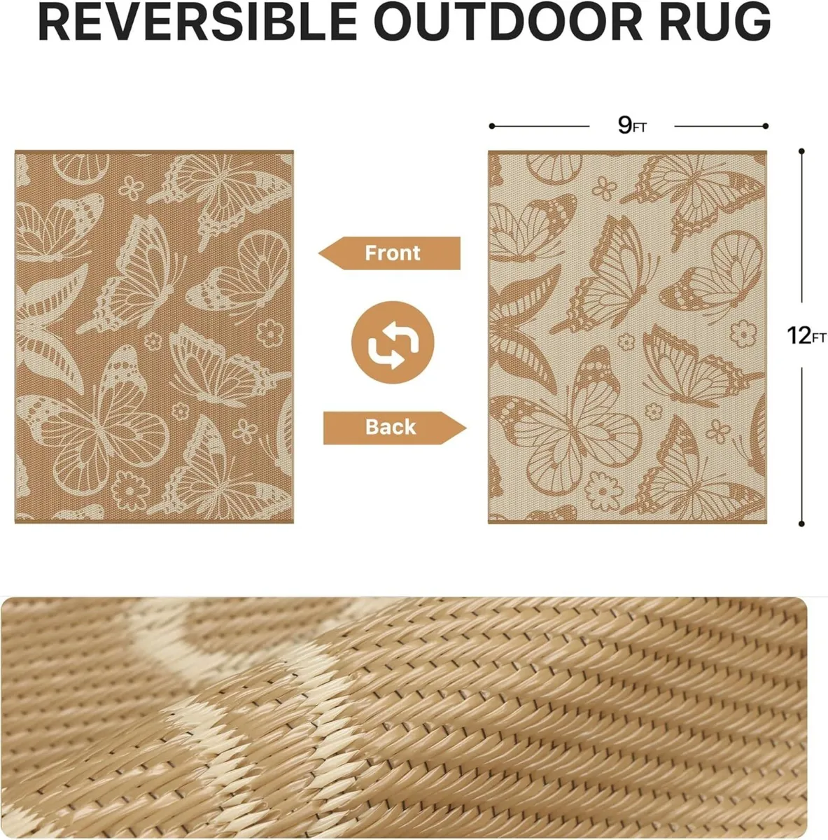 Outdoor Rug 270x360cm Extra Large Butterfly - Image 2