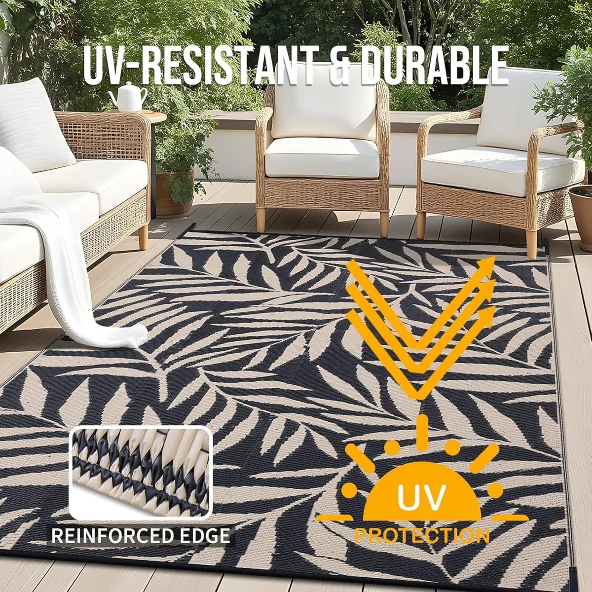 Outdoor Rug Waterproof Large Garden Rugs UV-Resist - Image 3