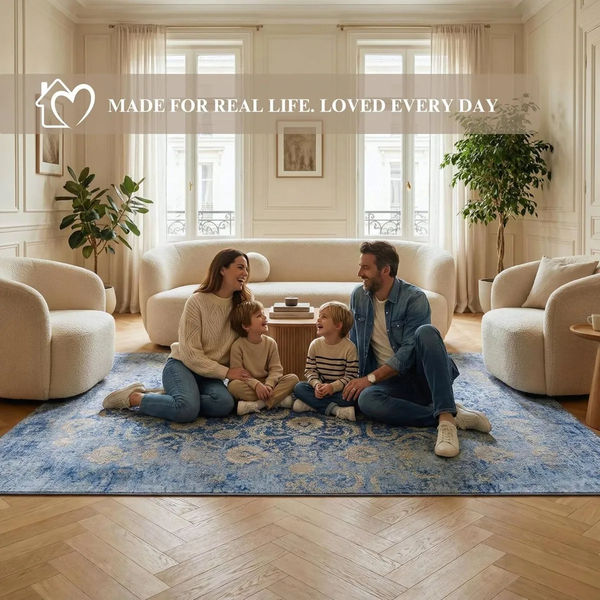 Machine Washable Rug 120x170cm Non-Slip Backing - Image 3