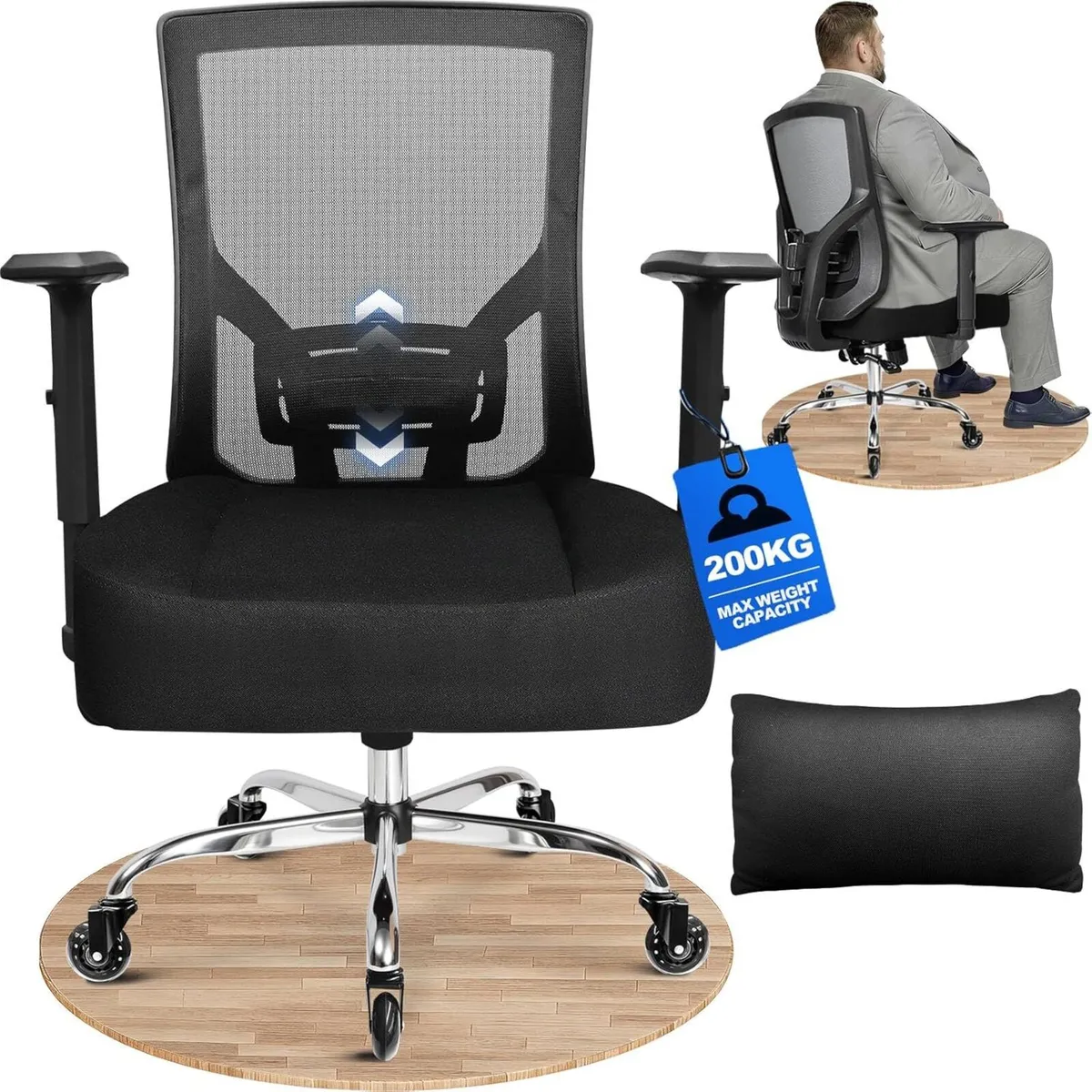 440LBS 200kg Ergonomic Office Chair for Heavy - Image 1