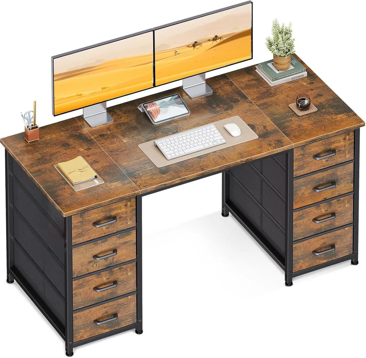 Computer Desk with Drawers 120x48cm Modern Office - Image 1
