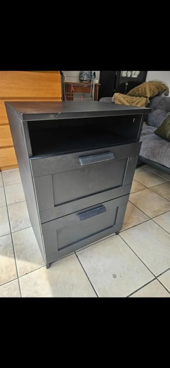 black ikea bedside table - Image 1