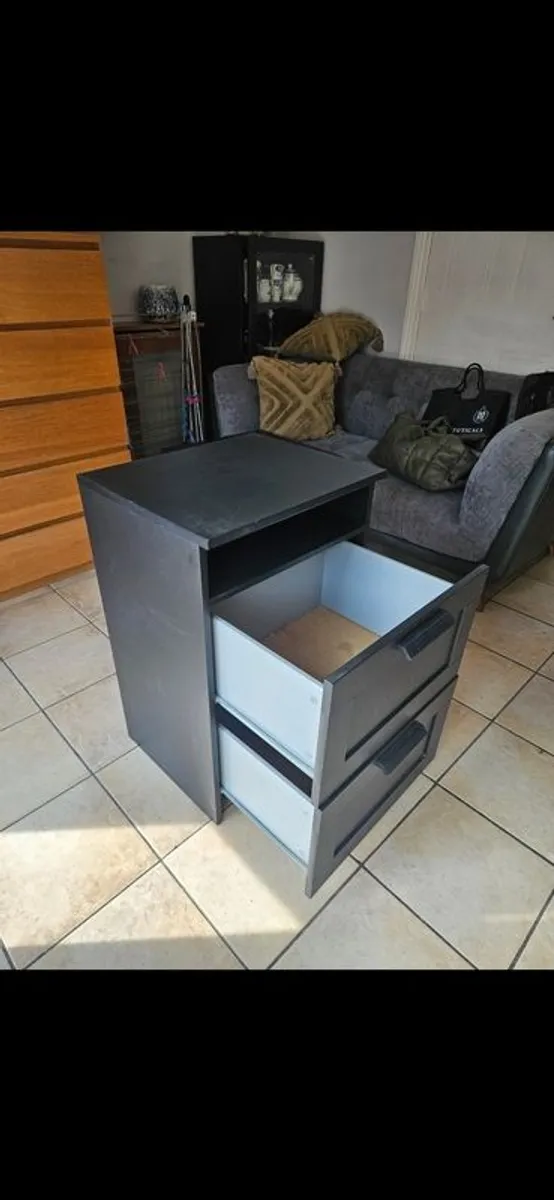 black ikea bedside table - Image 2