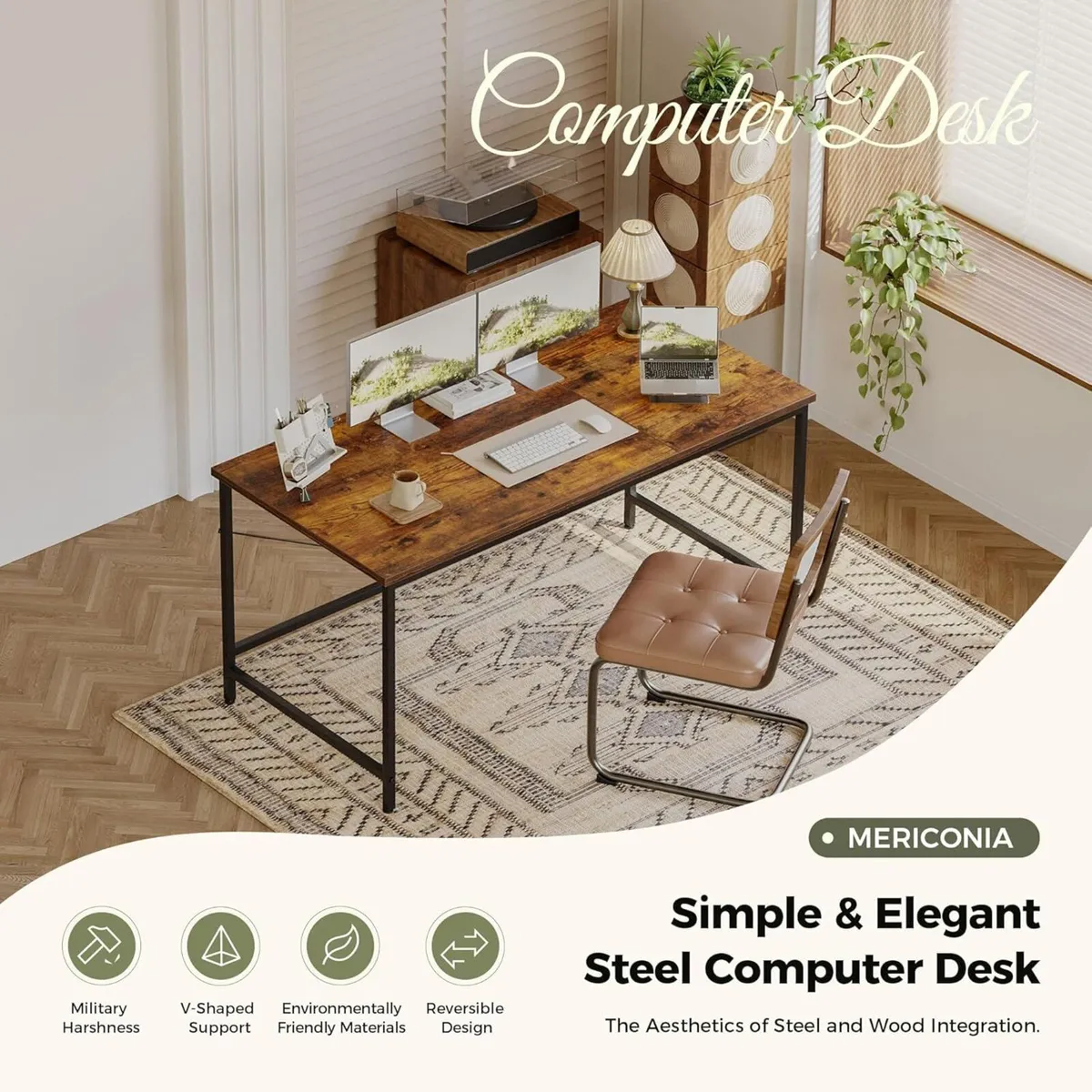 140x50 cm Computer Desk Gaming for Small Spaces - Image 3