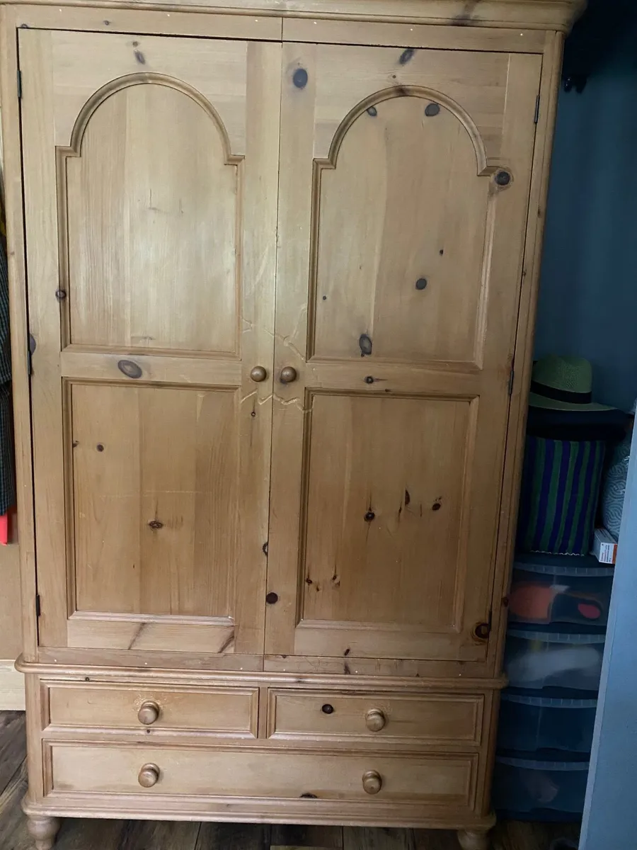 Large pine wardrobe - Image 4