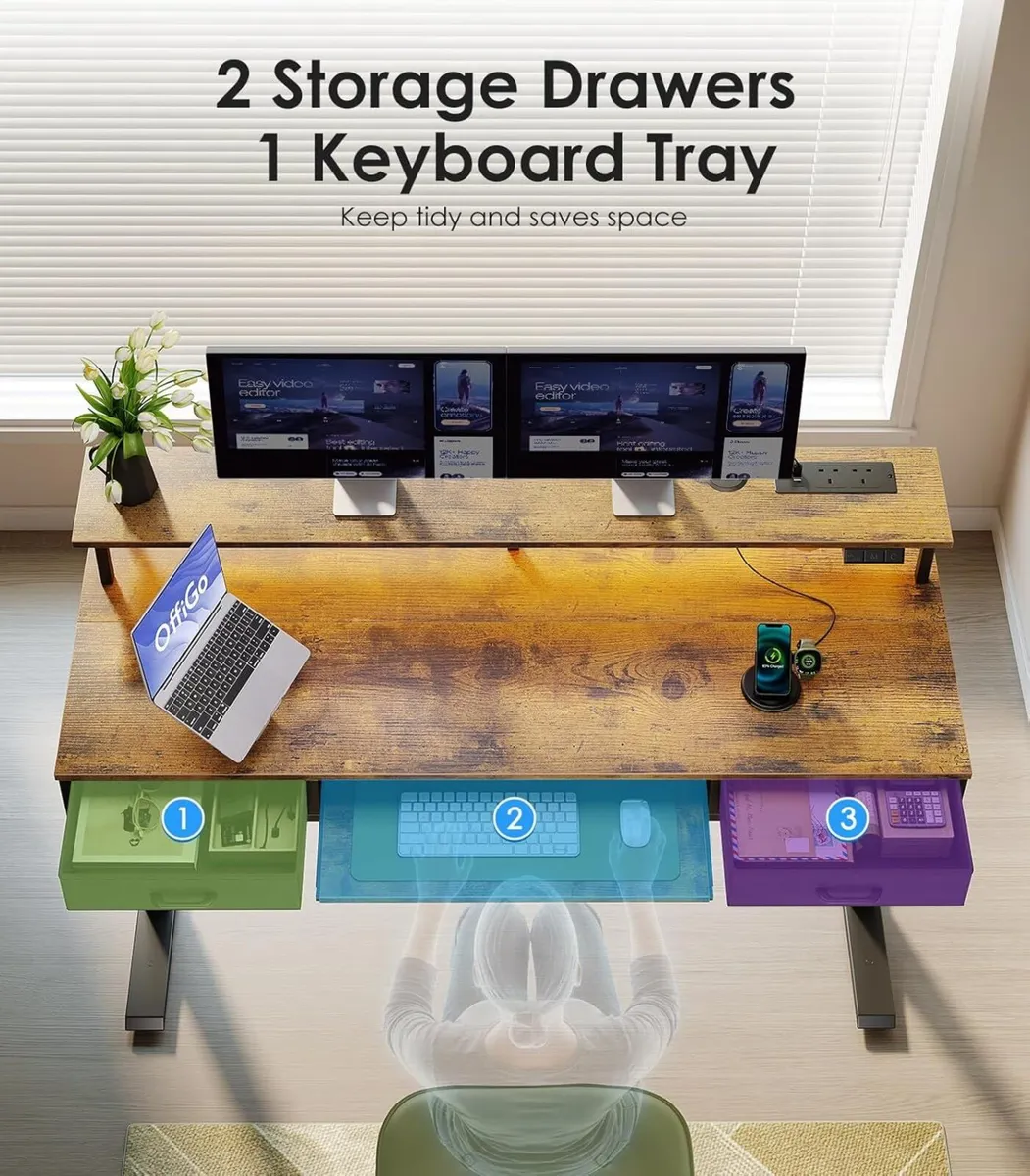 Height Adjustable Desk 120cm Electric Standing - Image 3