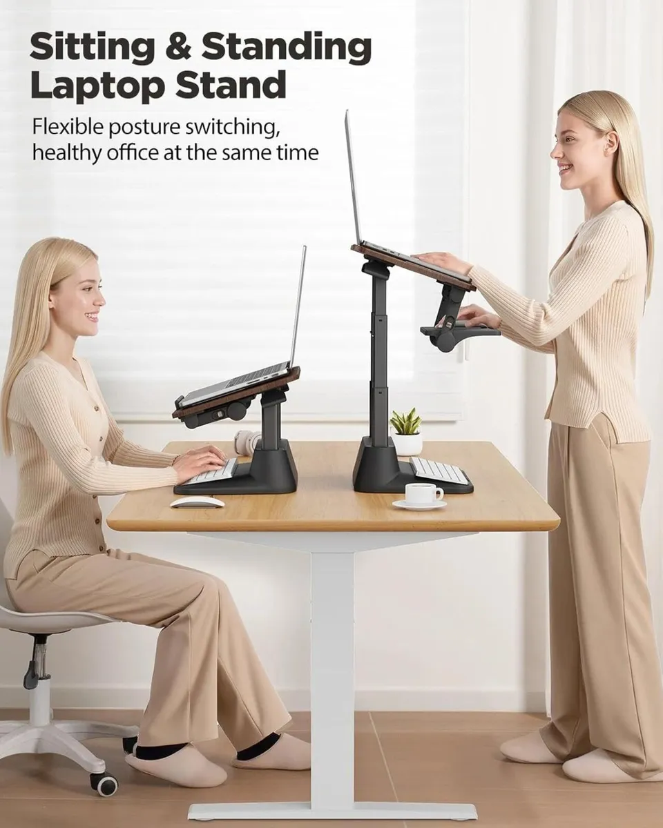 Standing Laptop Stand for Desk Stable Riser with - Image 2