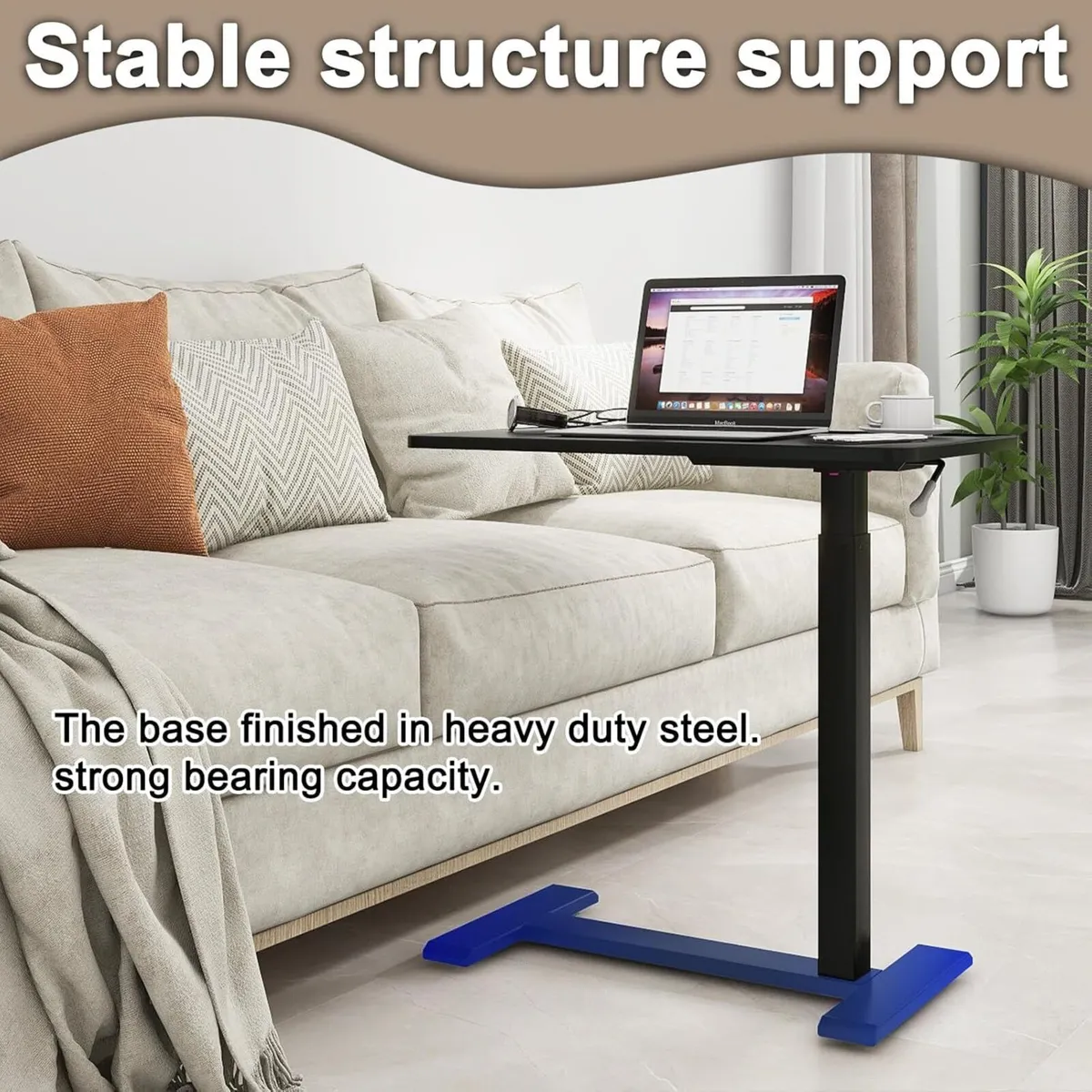 Medical Adjustable Overbed Bedside Table with - Image 4