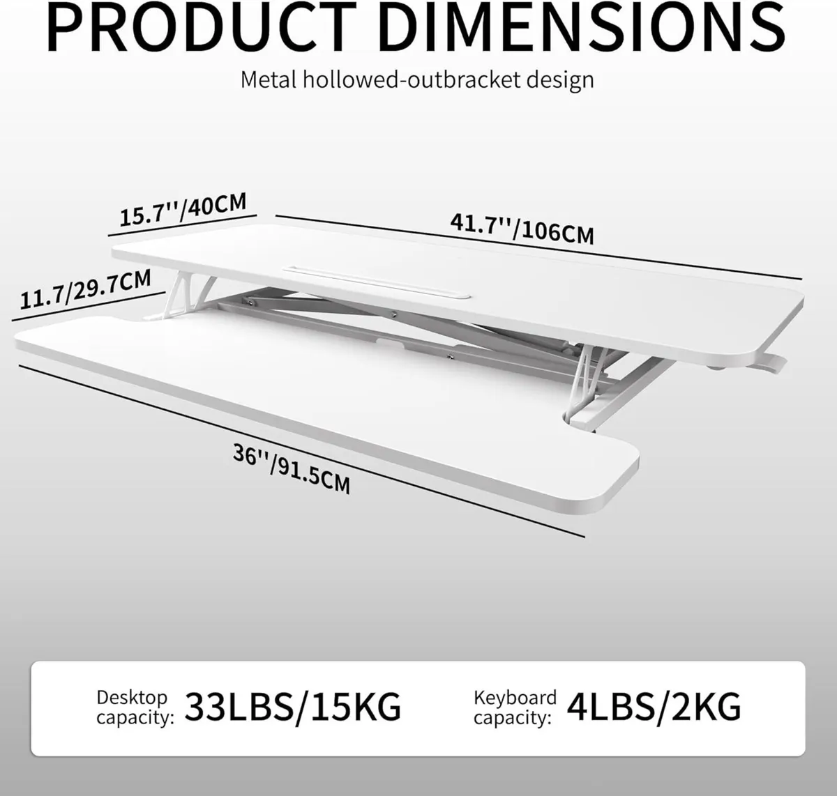 Standing Desk Converter 106cm/42’’ Height - Image 2