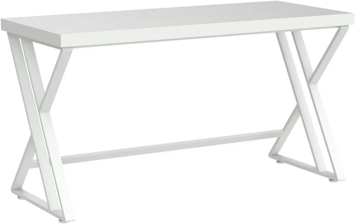 White Computer Desk Modern Wood Home Office for - Image 4