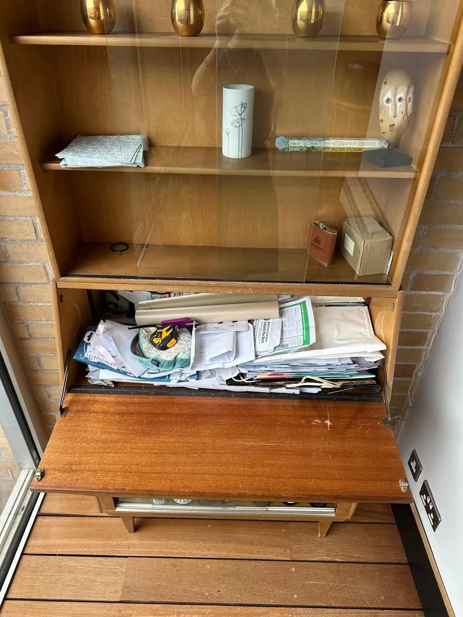 Mid-Century Teak Secretary Desk & Drinks Cabinet - Image 2