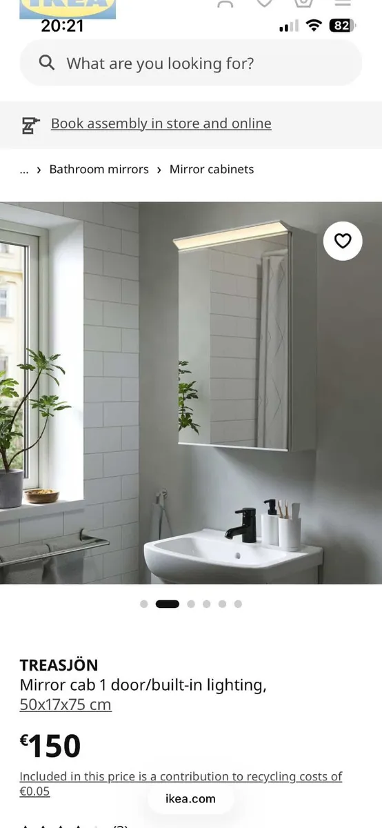 Bathroom light up mirror cabinet - Image 1