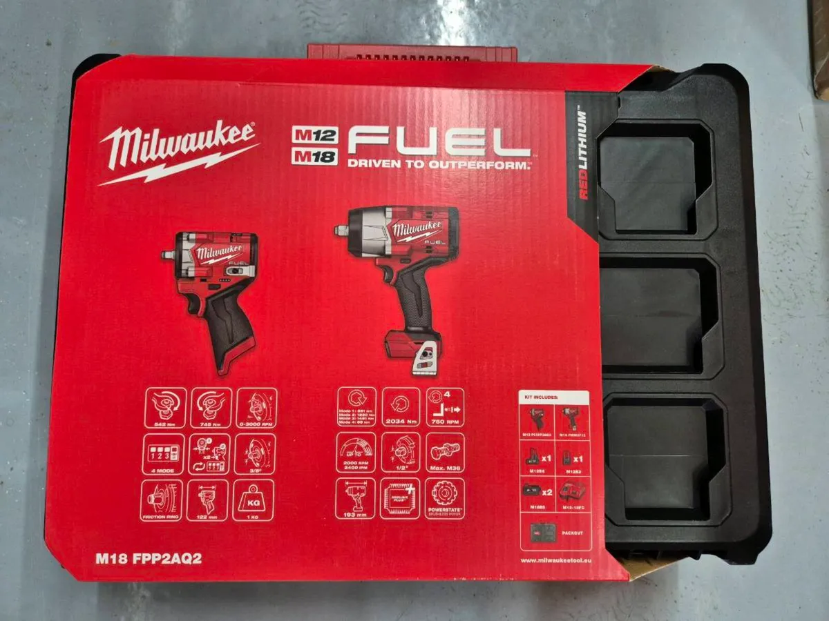 Milwaukee M12 & M18 Fuel Impact Wrench Kit - Image 1