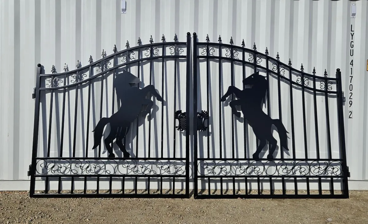 New 14ft Bi-Parting Steel Gates **Online Auction** - Image 1