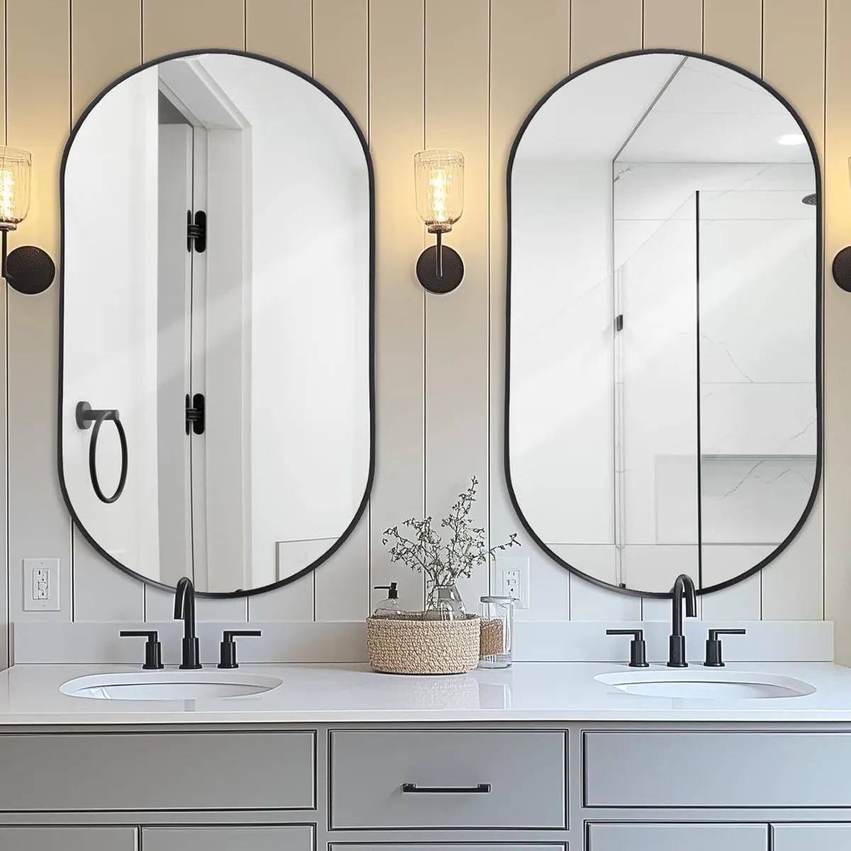 Wall Mirror Oval 60x90 CM Wall-Mounted Bathroom - Image 3