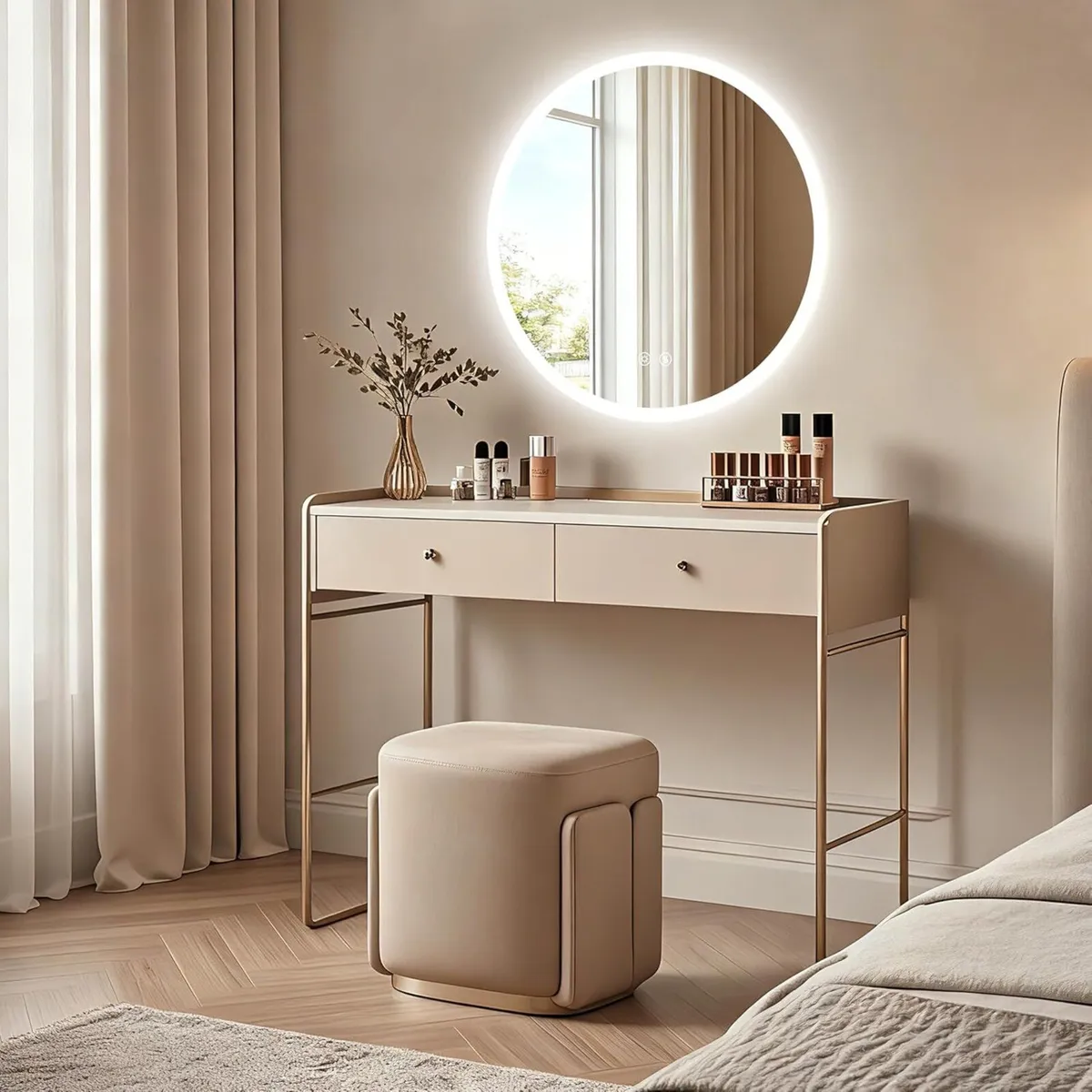 Bathroom Mirror with LED Lights: 500mm Round - Image 4