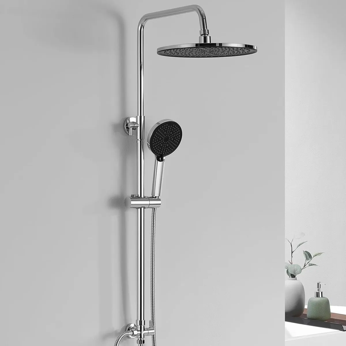 Shower Riser Kit with 10 Round Rainfall Head 4 - Image 1