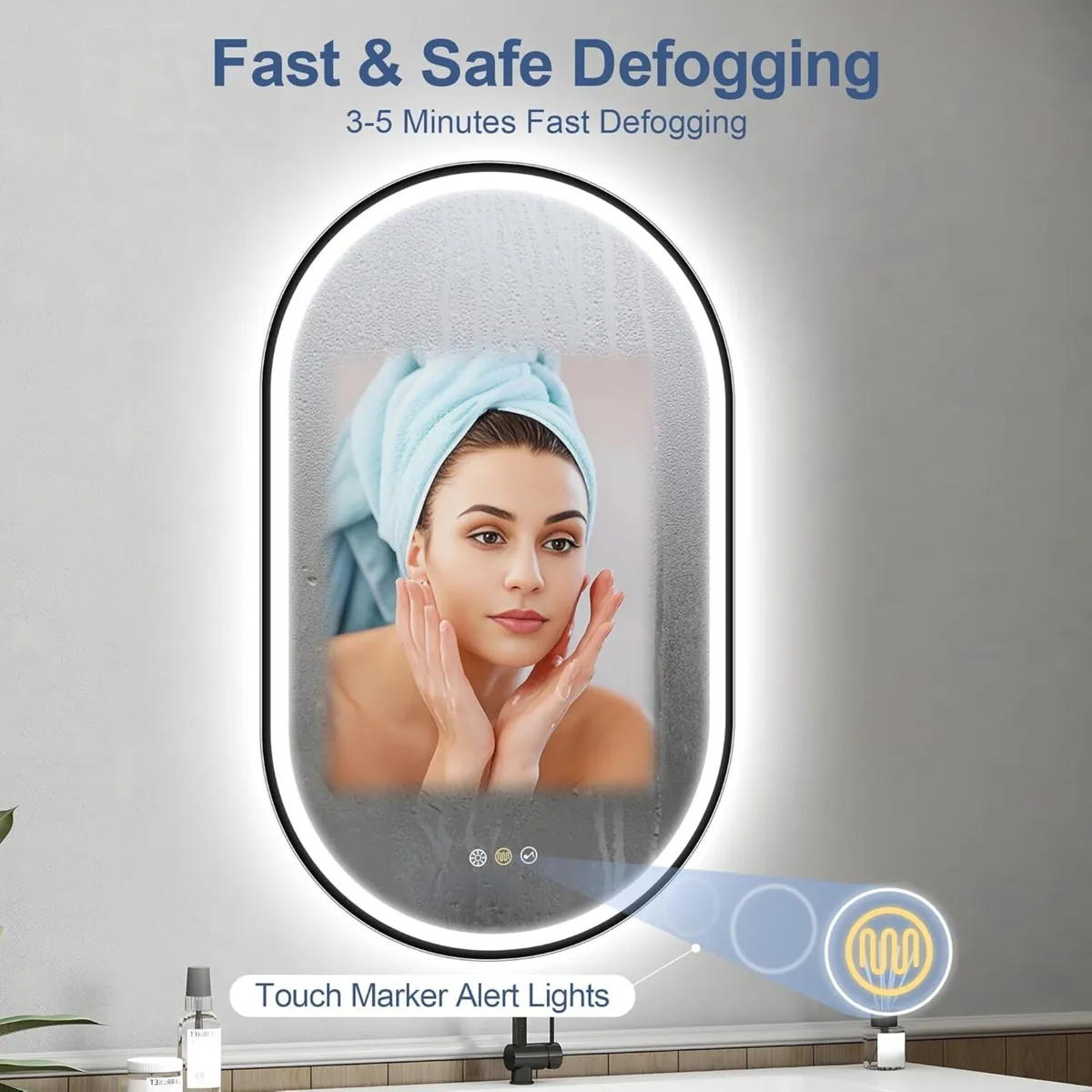 800x500 mm Oval-Bathroom-Mirror-with-LED-Lights - Image 4