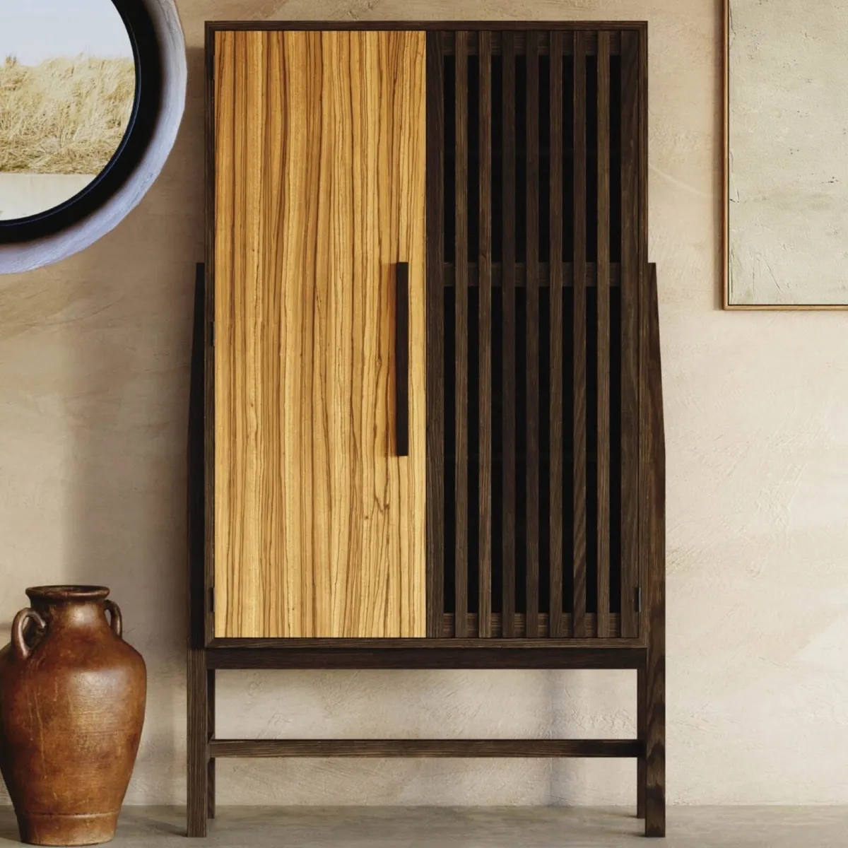 Dining table 180cm & Tall Cabinet - Image 1