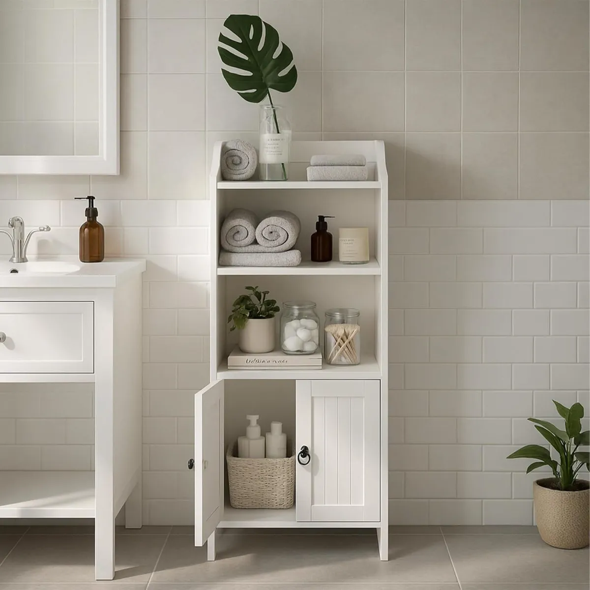 bathroom cabinet HxWxD: 86x40.5x36 cm 4 shelves 2 - Image 2