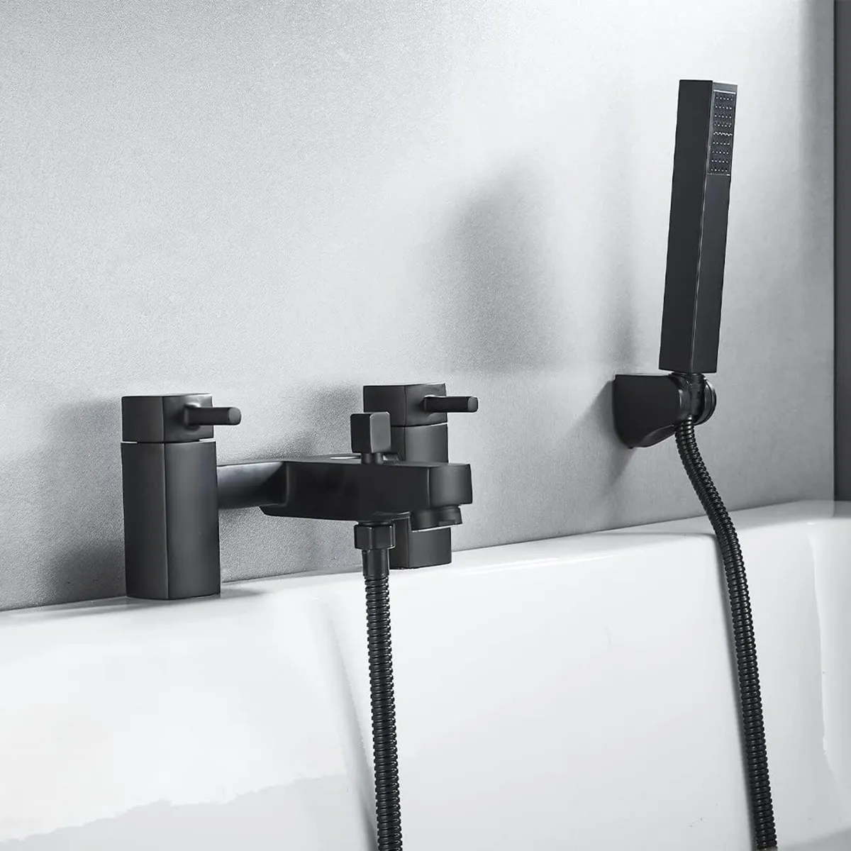 Bath Mixer Taps Black Bathroom Shower Tap Square - Image 4