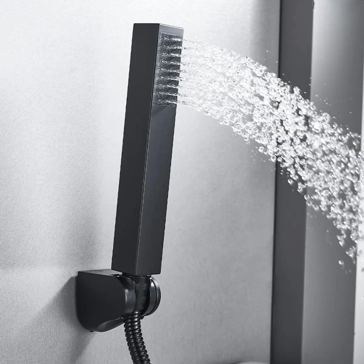 Bath Mixer Taps Black Bathroom Shower Tap Square - Image 2