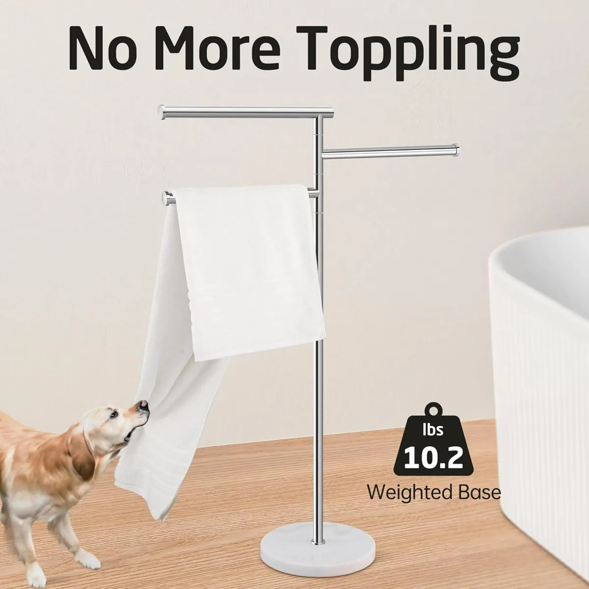 Free Standing Towel Holder Rail with Swivel Arms - Image 3