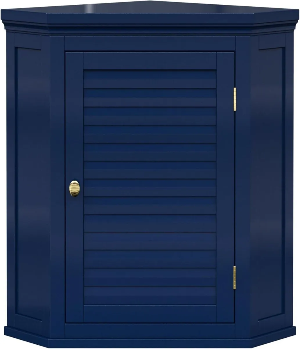 Glancy Removable Corner Wall Cabinet with Faux - Image 1