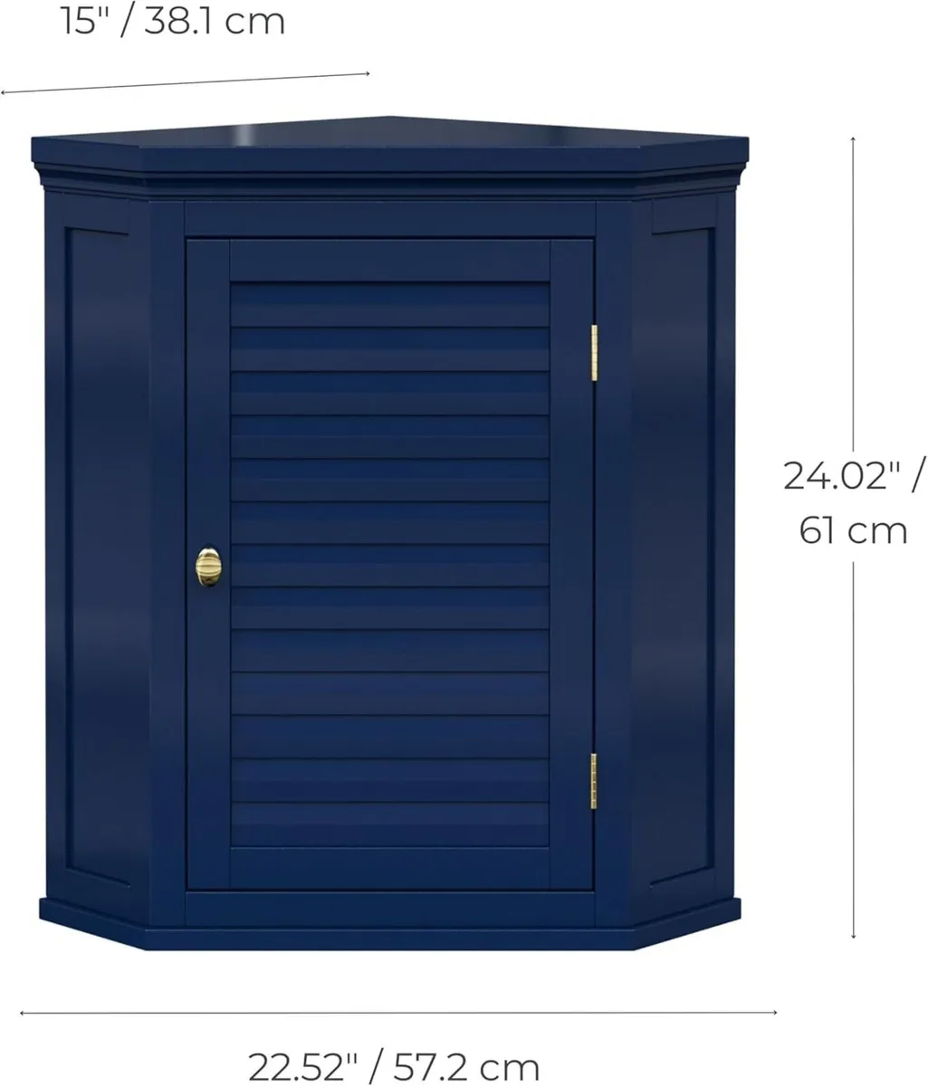 Glancy Removable Corner Wall Cabinet with Faux - Image 3