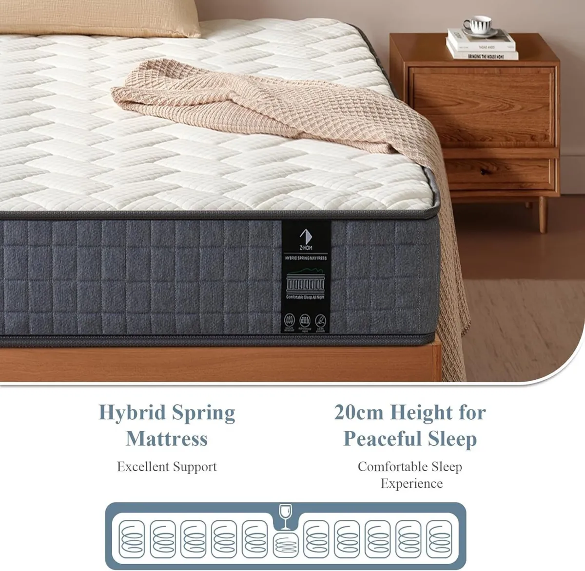 3FT Mattress Single 8 Inch Hybrid Soft and Gentle - Image 4