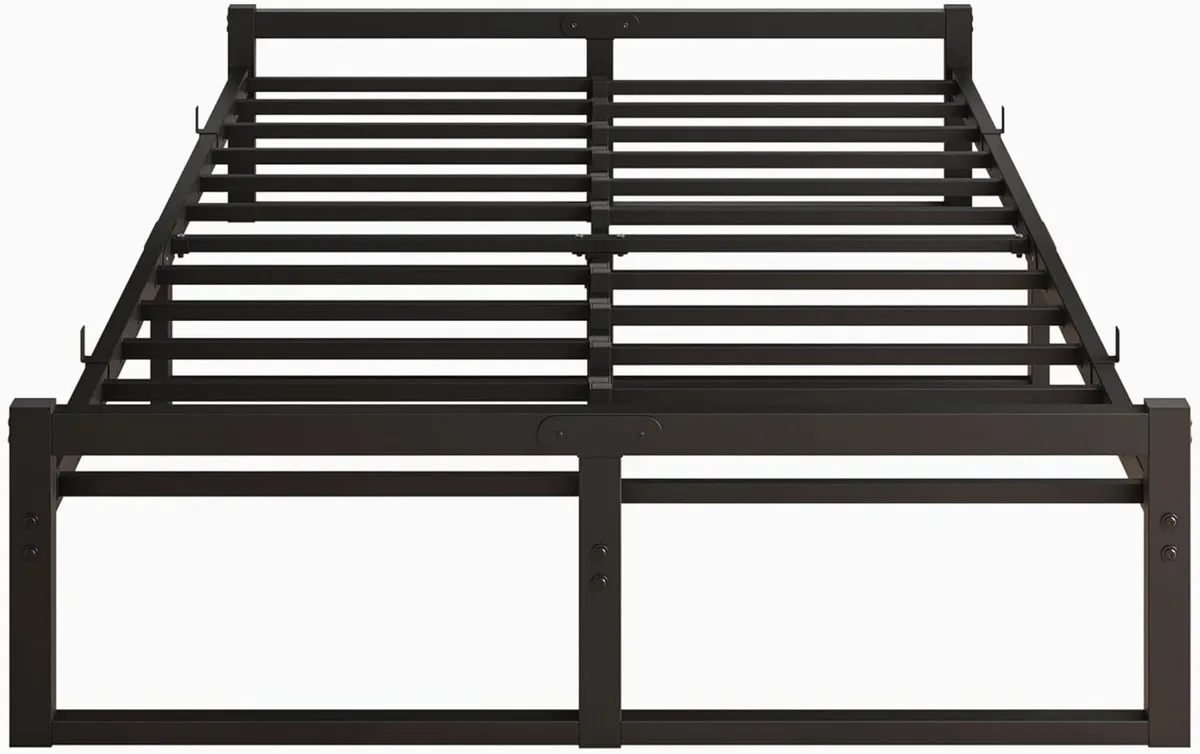 King Size Metal Bed Frame Platform with Mattress - Image 4